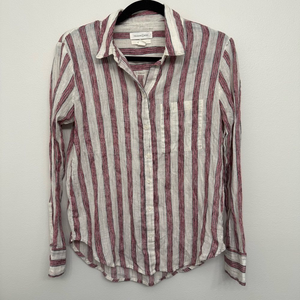 Treasure & Bond Striped Red and White Shirt